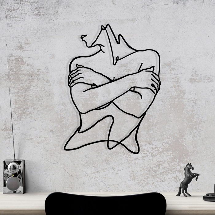 Wallity Felicidad Escultura de Pared Negra de Metal